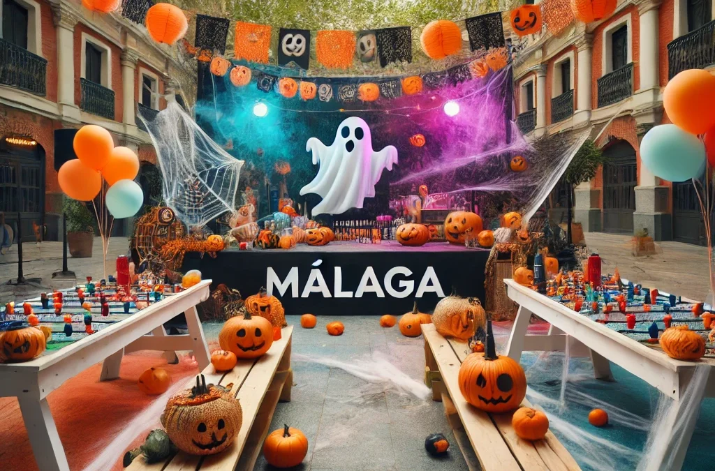 Niños disfrutando de fiesta de Halloween en Málaga con juegos y disfraces disfrutando